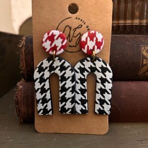 Handmade Houndstooth Pattern Earrings